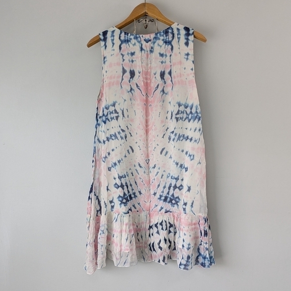 Sundance Dress Women's M White Blue Pink Tie-Dye Whisper A-Line Sleeveless - Picture 6 of 7